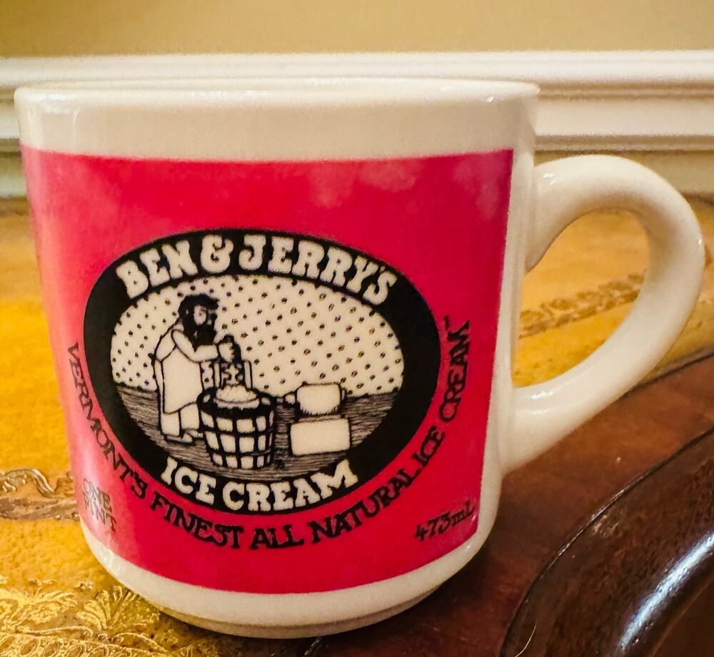 Ben & Jerry's Natural Creamy Ice Cream Pint Mug Diner Coffee Cup Vermont VTG